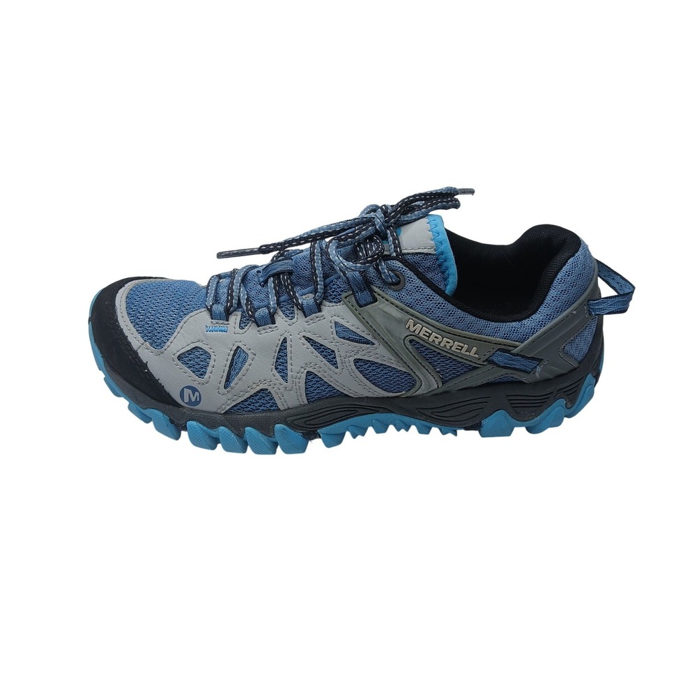 Merrell All Out Blaze Hiking Shoes Womens 8 Blue J65032 Vibram Low Top Trail